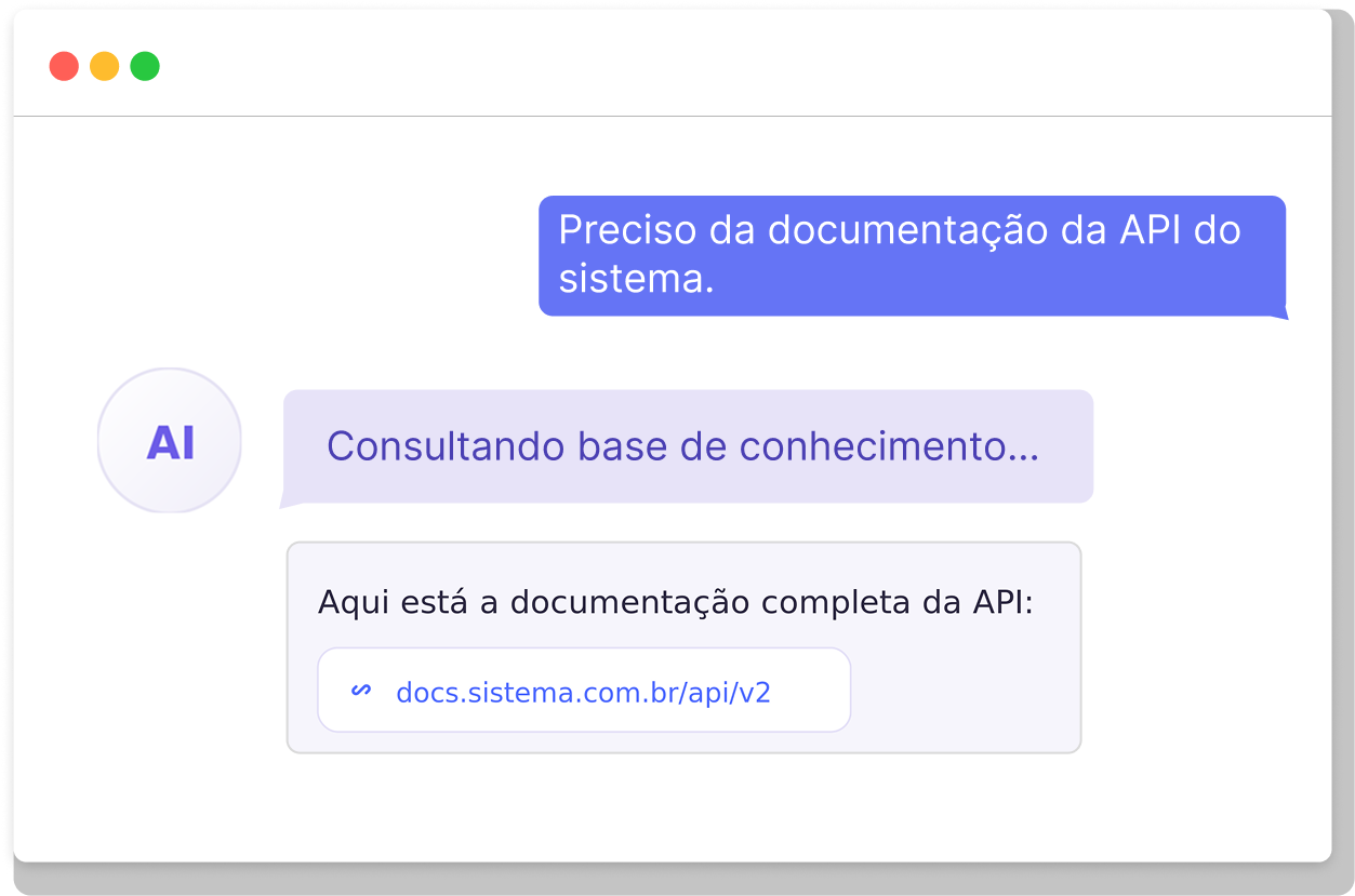 Copilot respondendo com a documentação da API